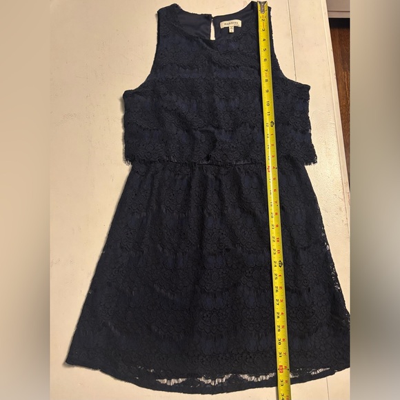 NEW Navy Blue Floral Lace Women's Dress Large Sexy - Picture 13 of 14